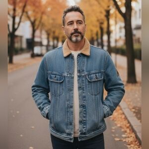 Work King Denim Chore Jacket XL – Vintage-Inspired Corduroy Collar Workwear Jack